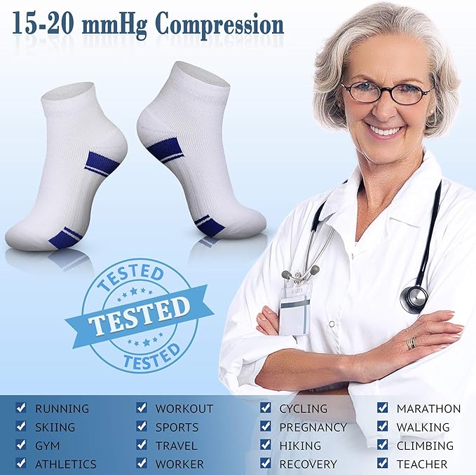 CHARMKING Compression Socks for Women & Men Circulation 15-20 mmHg is Best for Athletic Running Cycling Nurse Daily Wear