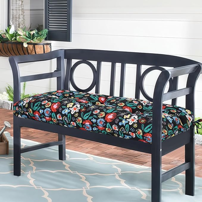 Outdoor Bench Cushion Waterproof, Tufted Bench Seat Cushion 36 x 15 Inch, Patio Wicker Indoor Seat Pads for Outside Garden Patio Balcony