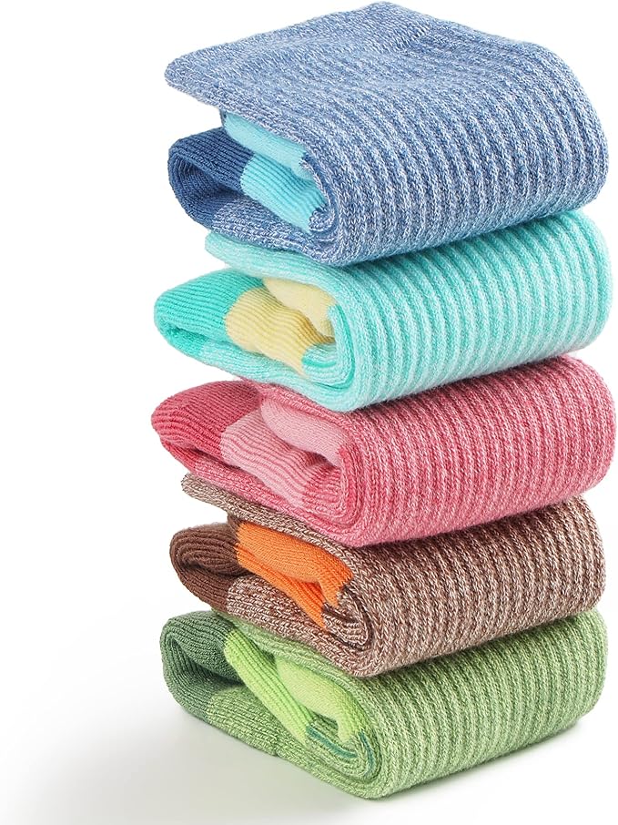 Gonii Women Socks Hiking Running Thick Cushion Athletic Crew Socks 5-Pair