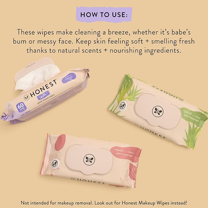 The Honest Company Hydrate + Cleanse Naturally Scented Wipes | Cleansing Multi-Tasking Wipes | 99% Water, Plant Based, Hypoallergenic | Aloe + Cucumber, 240 Count