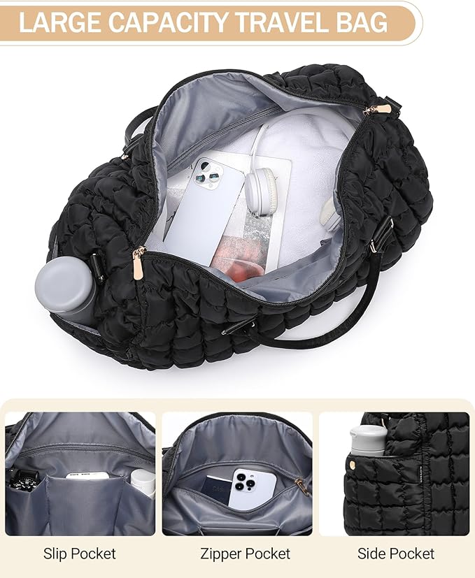 Duffle Bag for Travel, Weekender Bag with Shoe Compartment, Carry On Overnight Bag for Women with Toiletry Bag, Gym Bag with Wet Pocket, Hospital Bags for Labor and Delivery Beige