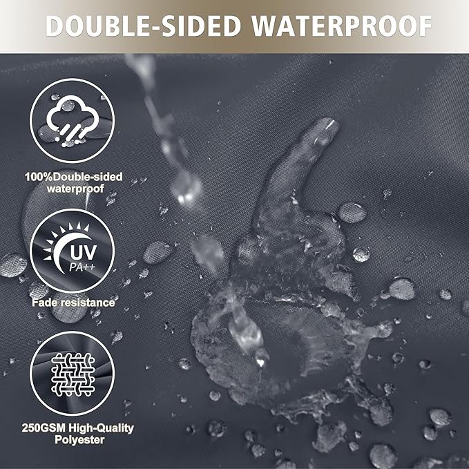 Outdoor Bench Cushion Waterproof 45"x18" – Fade-Resistant Patio Furniture Cushion with Ties for Porch Swing, Loveseat, or Indoor Bench Replacement, Dark Grey