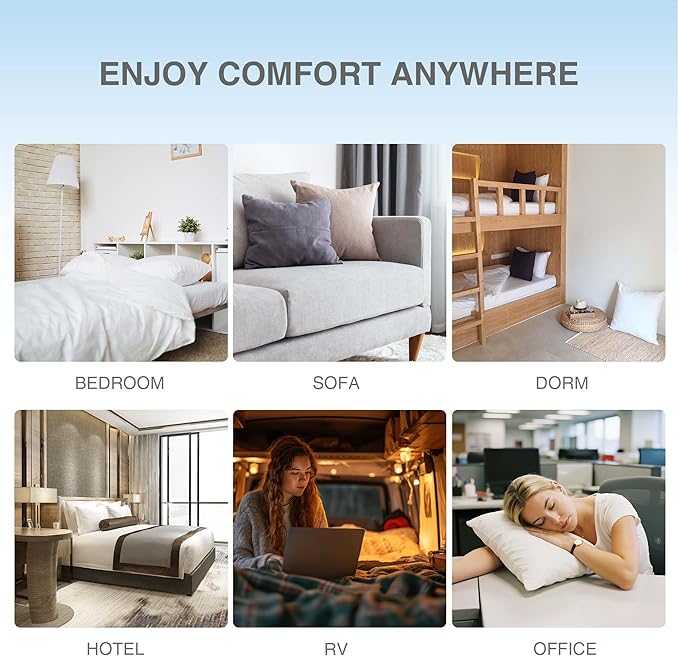 Cooling Pillow for Sleeping, Gel Memory Foam Pillow with Reversible Cover, Neck Support for Side, Back and Stomach Sleepers, Removable & Machine Washable Cover, Bed Pillows for Hot Sleepers, Blue