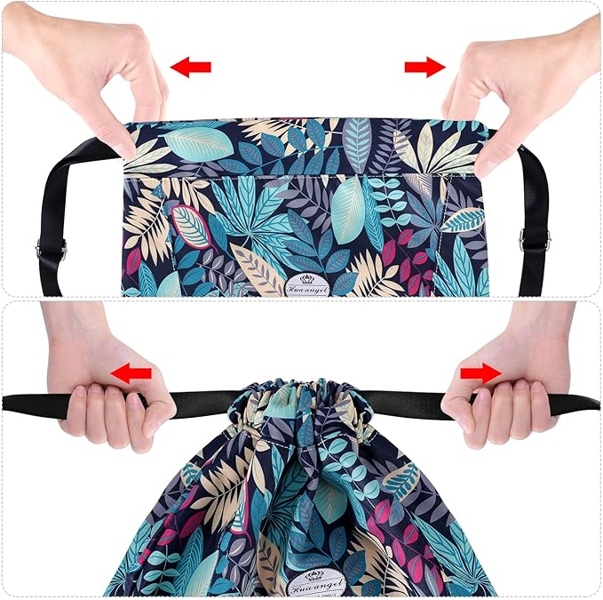 HUA ANGEL Drawstring Backpack Bag, Sport Gym Sackpack Lightweight Small Gym Bag for Men Women Pull String Sport Beach Bag