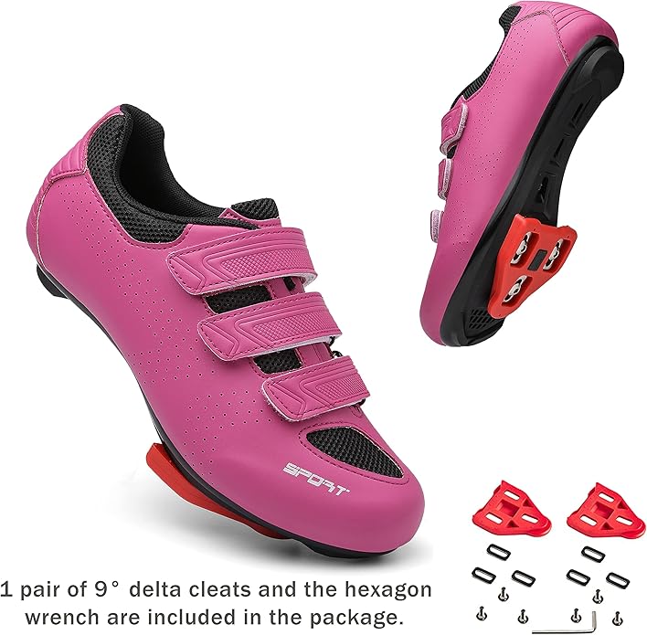 Honosuker Women's Cycling Shoes Delta-Compatible for Peloton Bike, Indoor & Road Cycling - Lightweight Spinning Shoes with Delta Cleats for Women