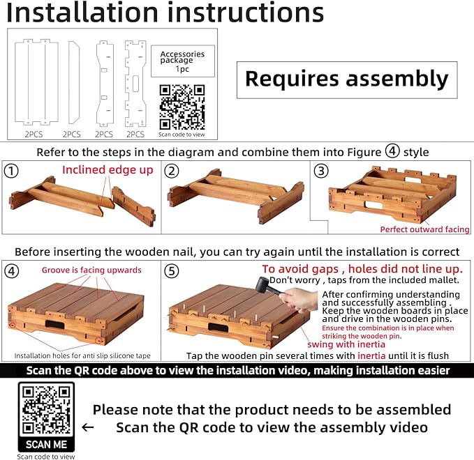 Wooden Platform Step Stool for Adults&Senior,Standing Aids & Supports,Stair Assist Indoor&Outdoor,Heavy Duty Sturdy Solid Wood Bedside Foot Stepper,for Handicap,Elderly,High Beds(47.5"W)