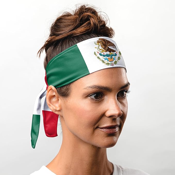 Suddora Country Flag Tie Headband with National Flag, Breathable Sweatband for National Sports Events, Non-slip Fabric Sweatband for Soccer, Tennis, Workout, Costumes & Cosplay
