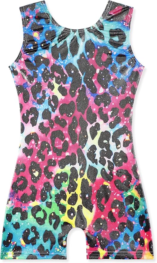 EQSJIU Leotards for Girls Gymnastics Sleeveless Sparkly Toddler Tumbling Outfits Dance Clothes Biketards for Kids 1-10 Years