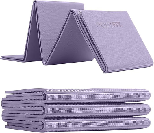 Polyfit Foldable Yoga Mat for Travel and Home Workouts - 7mm Thick - Lightweight, Packable, and Easy to Store - Folding Workout Mat for Women & Men - For Stretching, Yoga & Pilates