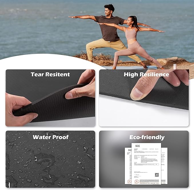 UMINEUX Yoga Mat Extra Thick 1/3'' & 2/5" Non Slip Yoga Mats for Women Eco Friendly TPE Fitness Exercise Mat with Carrying Sling & Storage Bag