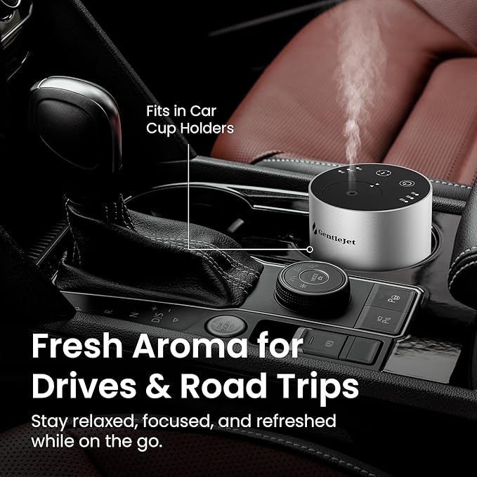 LiteMist Waterless Essential Oil Diffuser - Aluminum Aromatherapy Oil Diffuser, Rechargeable USB-C Scent Diffusers for Home, Car & Office, Quiet Operation, 0.35oz/0.7oz Bottle Capacity