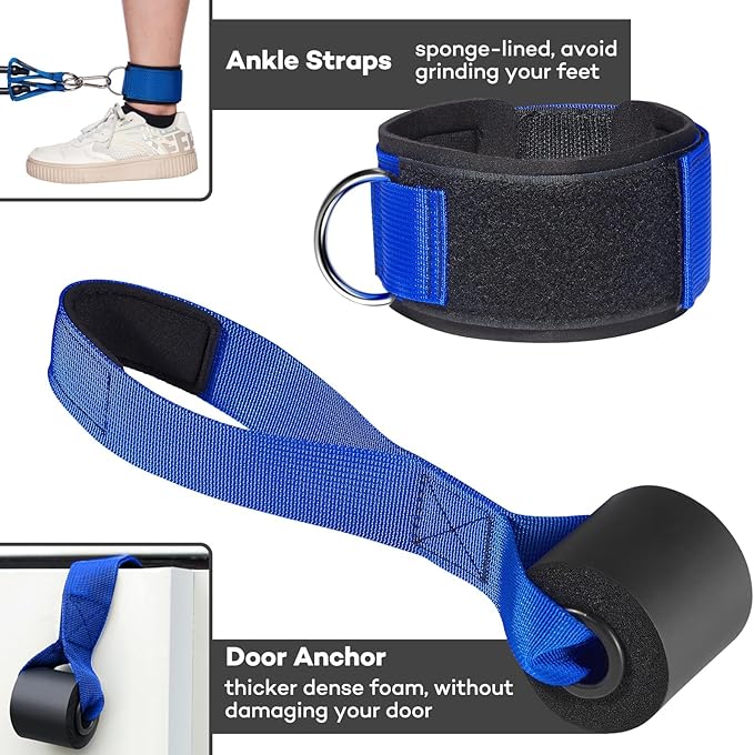 Heavy Resistance Bands for Working Out, NITEEN Resistance Bands with Handles Weight Exercise Bands for Men Women, Workout Bands with Door Anchor and Ankle Straps Strength Training Equipment