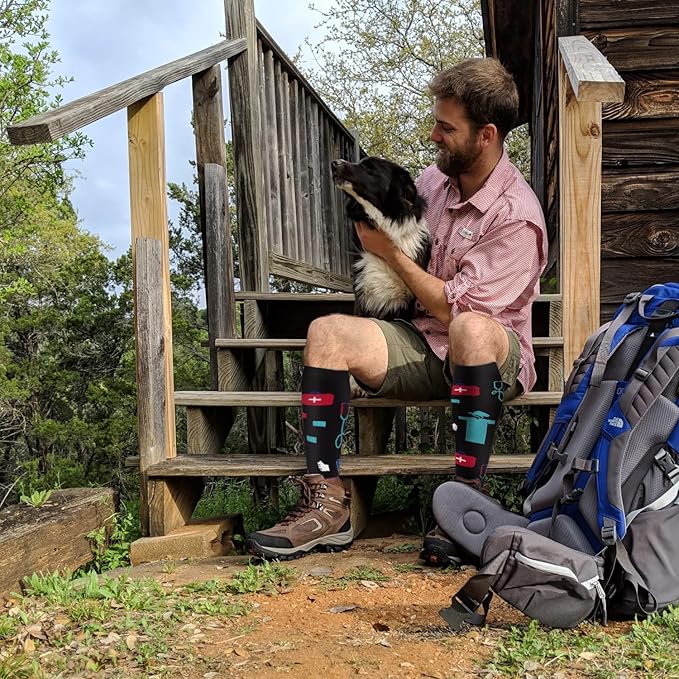 Graduated Compression Socks for Women&Men 20-30mmhg Knee High Socks Travel Hiking Running Stocking