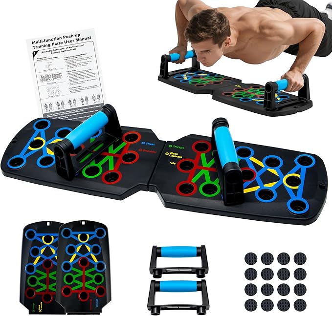 Push Up Board,Portable Dismountable 17 in 1 Push Up Bar at Home Gym,Professional Muscle Training Equipment is Available for Men and Women,The Ideal Gift for Fitness Enthusiasts,Pushup Board Set