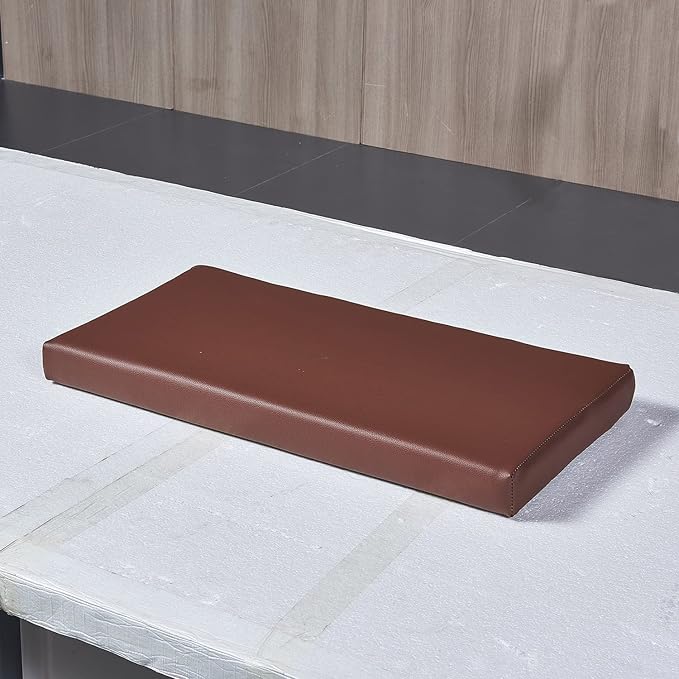 Faux Leather Piano Bench Cushions with Ties for Indoor Shoe Storage, Window Seat, Patio Seating, Dining Room Sette Bench pad 30x14 inch, Brown