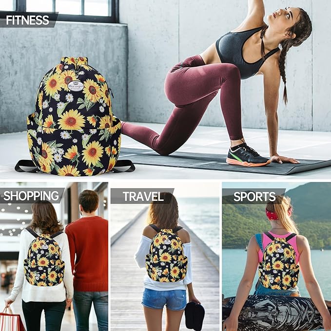 HUA ANGEL Drawstring Backpack Bag, Sport Gym Sackpack Lightweight Small Gym Bag for Men Women Pull String Sport Beach Bag