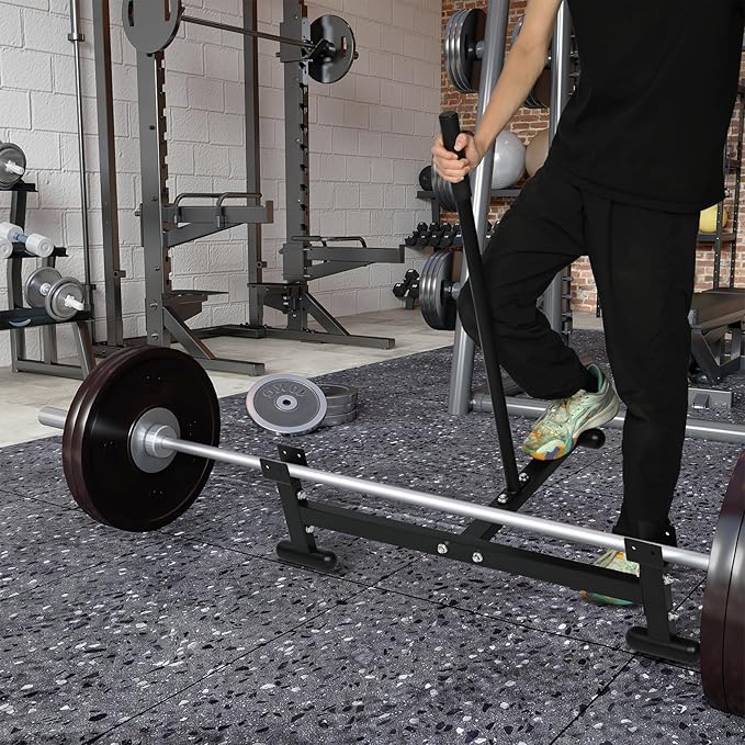 Heavy Duty Barbell Weight Changer – Iron Weight Lifting Stand, 1984 lbs Capacity, 42.5" x 10" x 18", Includes Soft Rubber Pads for Protection Barbell Jack