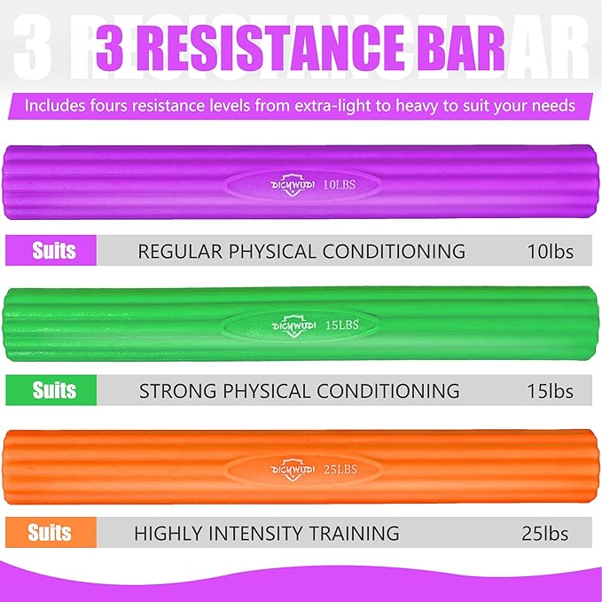 Flex Therapy Bar,Twist Bar for Physical Therapy & Resistance Bar for Golfers Elbow,Tendinitis,Wrist,Forearms Pain, Improve Grip Strength and Relieve Pain
