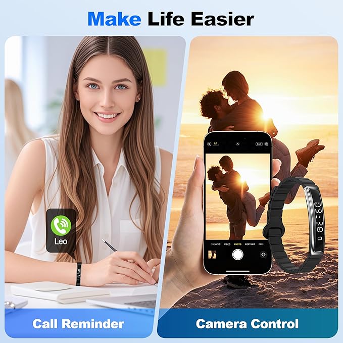 Sleep & Fitness Tracker with 2 Bands, Lightweight Smart Bracelet Wristband for Women Men, 24/7 Heart Rate, Blood Oxygen & Stress Monitor, Waterproof Health Trackers, No Subscription Fee（Black）