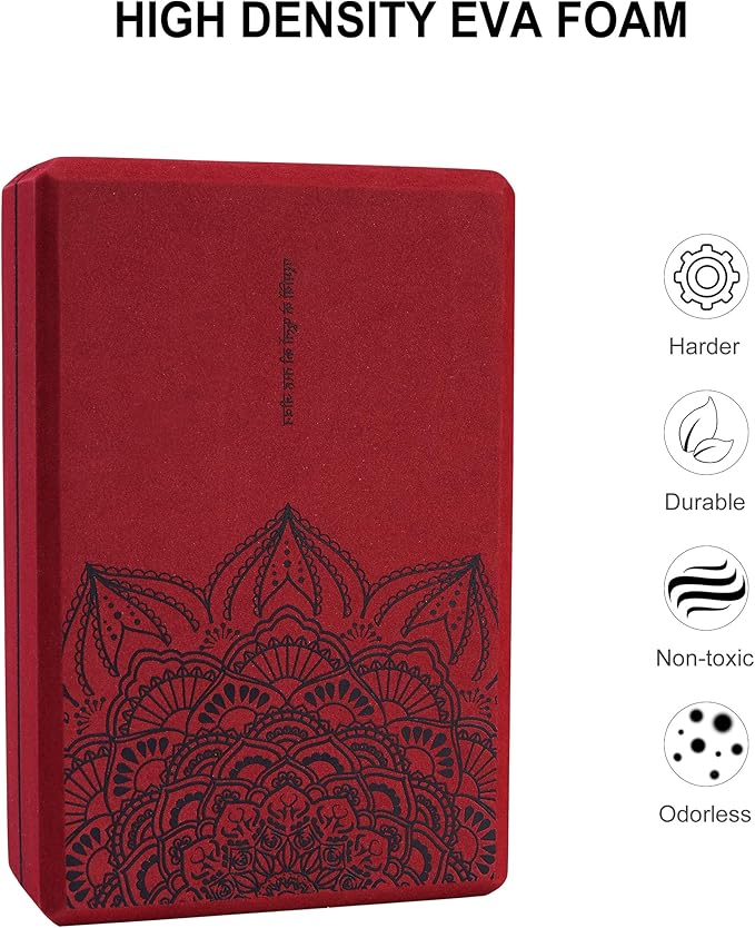 nuveti Yoga Blocks Set of 2, High Density Yoga Brick Foam Blocks to Improve Strength, Flexibility and Balance Brick Foam Blocks