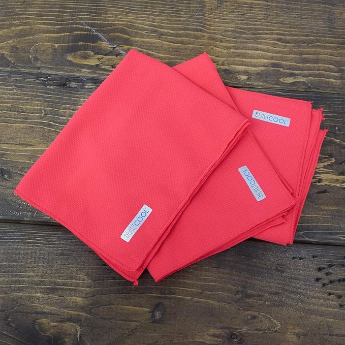 BUILTCOOL Adult Cooling Towel - Men & Women Chilly, Lightweight, Soft, Neck and Face Cooling Towel for Sport, Camping, Hunting, One Size, Diva, 3 Pack