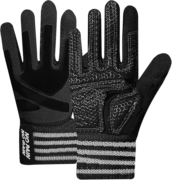 FINGER TEN Weightlifting Workout Gloves Full Half Finger with Wrist Strap Support, Padded Grip for Weight Lifting Gym Fitness Exercise Training Men Male