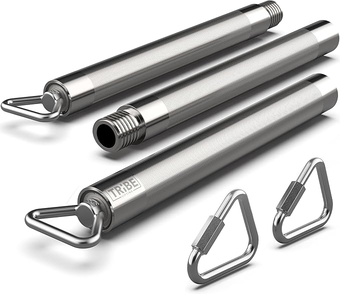 Heavy Duty Steel Resistance Band Bar - Portable Resistance Bar for Resistance Bands - Resistance Bar for Working Out - Dual Cable Machine Bar - Straight Bar Cable Attachment