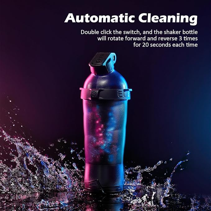 Electric Protein Shaker Bottle, 18.6 oz Blender Bottles For Protein Mixes, | Tritan | BPA Free| Portable Mixer Cup, Rechargeable Shake Cups And Meal Replacement Shakes(Black)