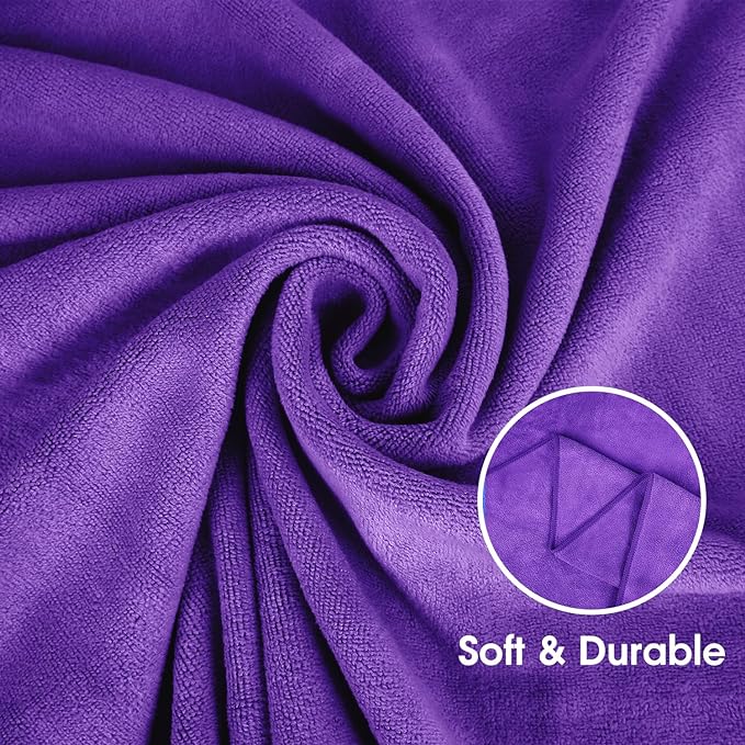 JML Microfiber Towels, Bath Towel Sets (6 Pack, 27" x 55") - Extra Absorbent, Fast Drying, Multipurpose for Bath, Swimming, Fitness, Sports, Yoga, Dark Blue/Green/Pink