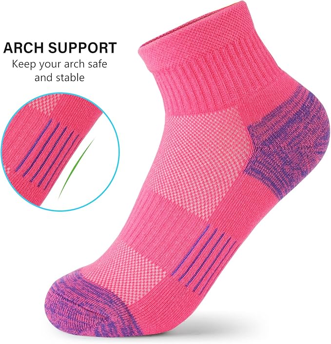 Gonii Ankle Socks Womens Athletic Thick Cushioned Running Hiking Low Cut 5-Pairs