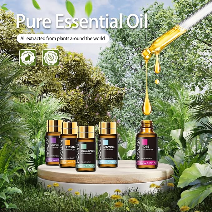 Tea Tree 20 Pcs Pure Essential Oil Gift Set, for Diffuser, Humidifiers, Skin Care, Massage, Fragrance Oil Scent for DIY Candle and Soap Making, Gift for Friend (5ML)