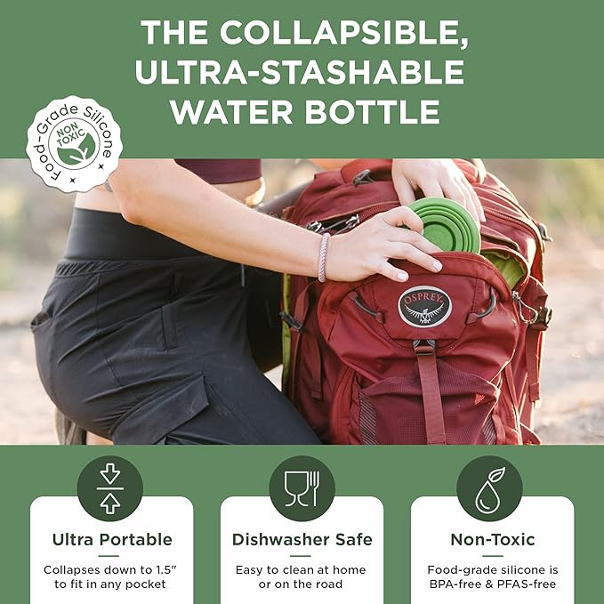 HYDAWAY 25oz Collapsible Water Bottle - BPA-Free, Leakproof, Lightweight, and Space-Saving - Perfect for Hiking, Travel, and All-Day Hydration