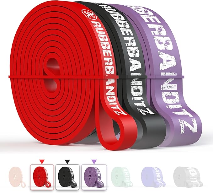 Rubberbanditz Combo Pull Up Assist Bands | Heavy Duty Resistance Exercise Bands for Powerlifting, Mobility, and Stretching | Resistance Bands for Working Out