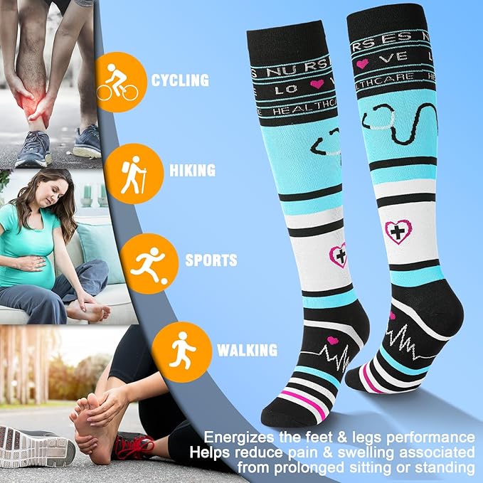 bropite Compression Socks for Women & Men Circulation-Support Knee High Socks 20-30 mmhg-Best for Running,Medical,Nurse,Travel