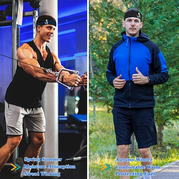 3pcs Headbands for Men Sports Sweat Bands Sweatbands for Mens Workout Running Headbands for Men