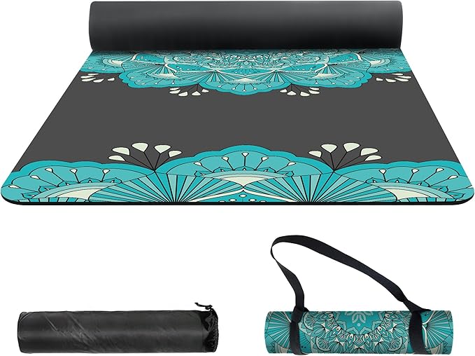nuveti Yoga Mat Print Extra Thick TPE Non Slip Fitness Exercise Mat with Carrying Bag,72"x24" Extra Thick 6MM Exercise & Workout Mat for Yoga, Pilates Fitness and Floor Exercises