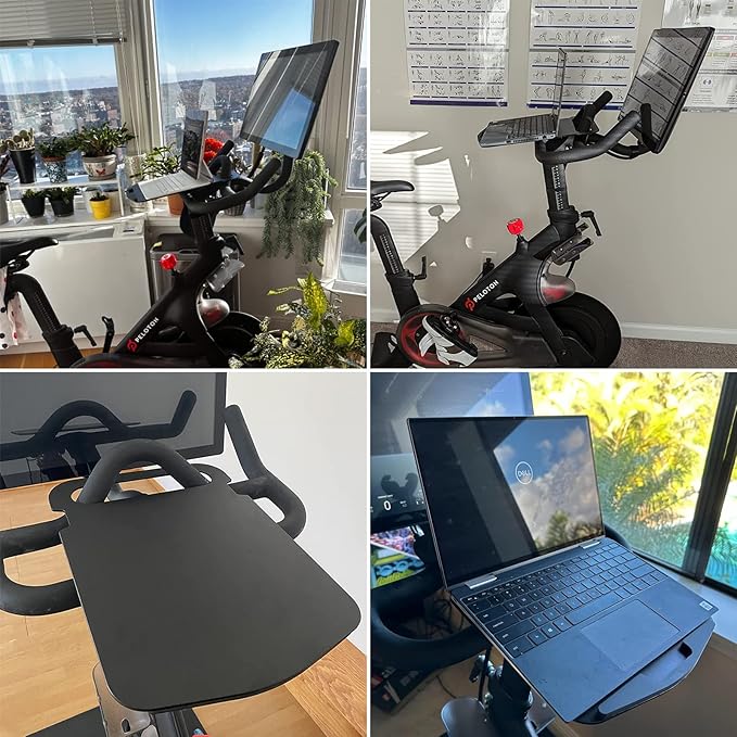 All-New Tabletop Tray Holder for Peloton Bike Mount - Premium Aluminum Stand for Tablets, laptops, Books, Phones, etc. - Riding Work Surface ，Bikes Accessories for Peloton (Not for Bike+)