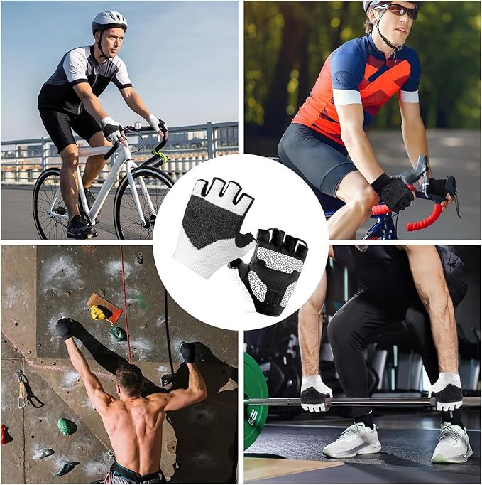 Cycling Gloves for Men Women, Half Finger Bike Gloves for Biking, Gym, Weight Lifting, Rowing, Riding, Outdoor Sports