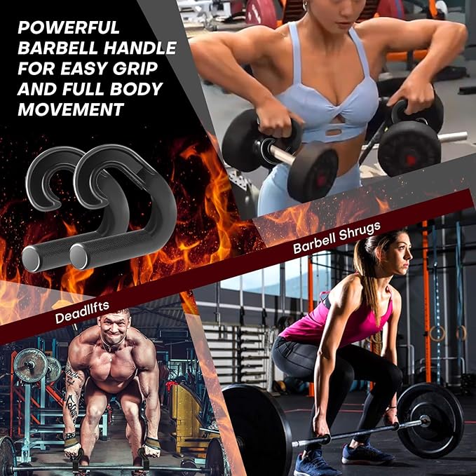 Neutral Grip Pull Up Handles - Heavy Duty Multi-Purpose Handles for Pull Ups & Deadlifts - Ergonomic Workout Handles & Exercise Machine Attachments with Premium Grips