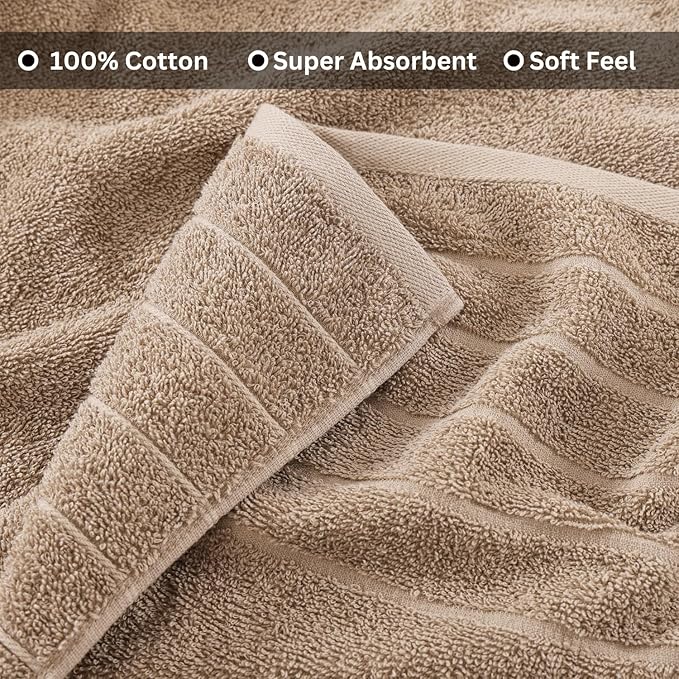 Casa Platino Oversized Bath Sheet Towels, 4 Pack Bath Sheet(36"x 72"), 100% Ring Spun Cotton Bath Sheets, Lightweight Bath Sheet Set, Quick Dry Bath Sheets, Soft Bath Sheet Towel - Tawny Brown