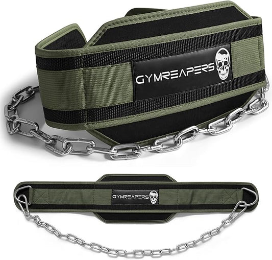 Gymreapers Dip Belt With Chain For Weightlifting, Pull Ups, Dips - Heavy Duty Steel Chain For Added Weight Training