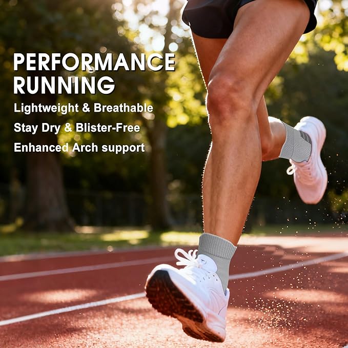 Gonii Women's Compression Ankle Socks with Cushion & Arch Support| Lightweight & Moisture-Wicking for Running 3 Pairs