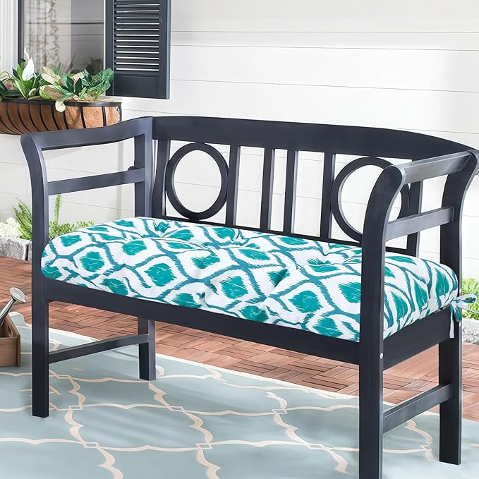 Outdoor Bench Cushion Waterproof, Tufted Bench Seat Cushion 42 x 15 Inch, Patio Wicker Indoor Seat Pads for Outside Garden Patio Balcony