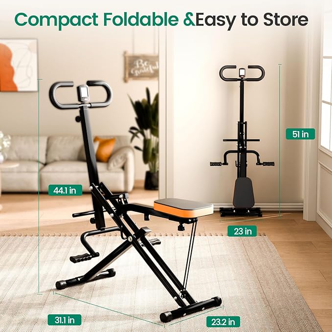 Deep Squat Machine for Women, 2 in 1 Foldable Squat Assist Trainer, 400 LB Weight Capacity, Easy Setup Exercise Equipment, Home Training Machine for Arm Ab Glute Leg Workout Black