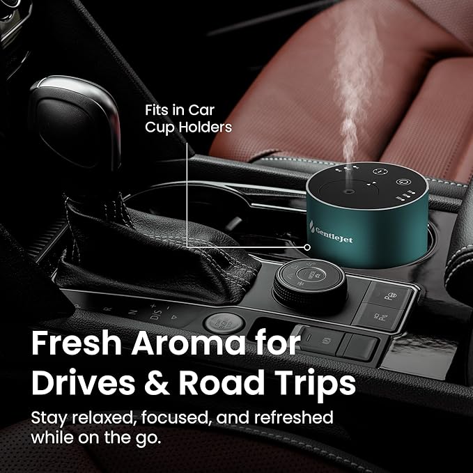 LiteMist Waterless Essential Oil Diffuser - Aluminum Aromatherapy Oil Diffuser, Rechargeable USB-C Scent Diffusers for Home, Car & Office, Quiet Operation, 0.35oz/0.7oz Bottle Capacity