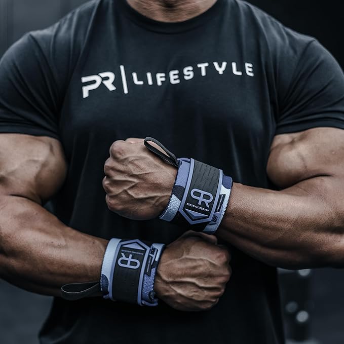 Heavy Duty Premium Wrist Wraps, More Elasticity, Reinforced Stitching, Extra Wide Strap, Strong Thumb Loop, Larry Wheels Weightlifting Wraps
