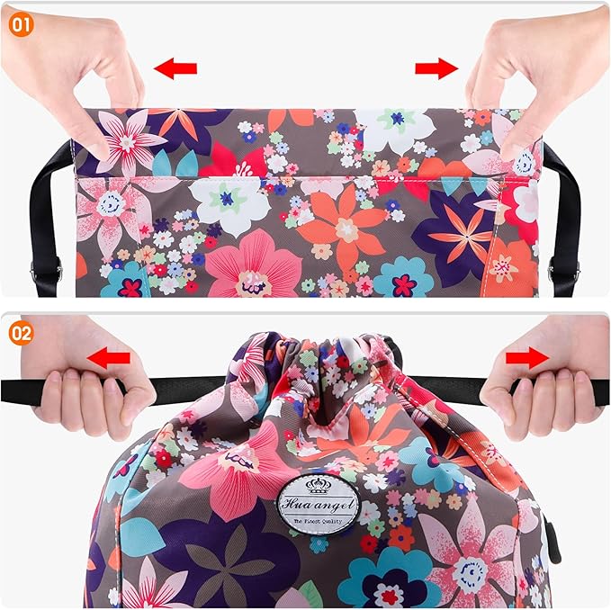 HUA ANGEL Drawstring Backpack Bag, Sport Gym Sackpack Lightweight Small Gym Bag for Men Women Pull String Sport Beach Bag