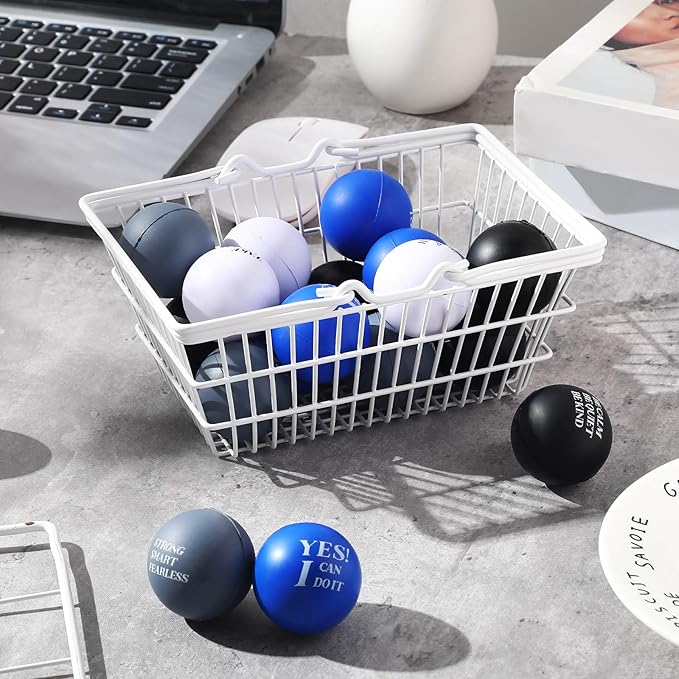 Jerify 72 Pcs Motivational Stress Balls Bulk Inspirational Stress Balls Colorful Foam for Adults Hand Exercise Small Therapy Fidget Relief Anxiety Toys for Coworkers Gifts Fidget(Cool Colors)