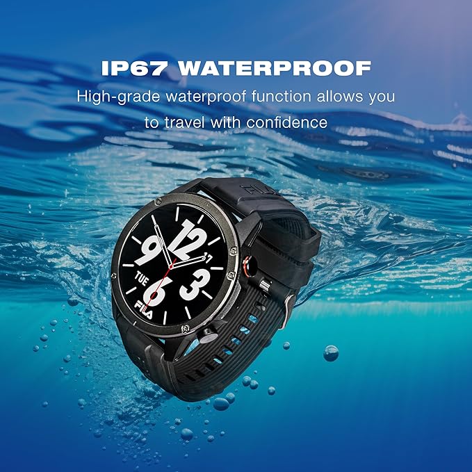 Fila Smart Watch for Men Women, 1.43’’ AMOLED Fitness Tracker with Heart Rate/Sleep Monitor, 130+ Sport Modes, Activity Tracker, Pedometer for Android iOS