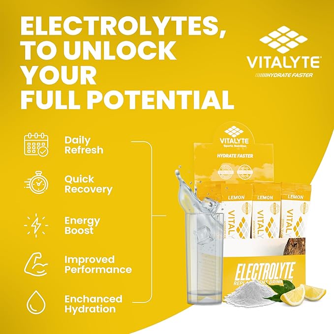 Vitalyte Electrolytes Packets Isotonic Sports Drink | Electrolytes Powder Packets Sports Nutrition Electrolyte Replacement Drinks Dehydration Relief Packets